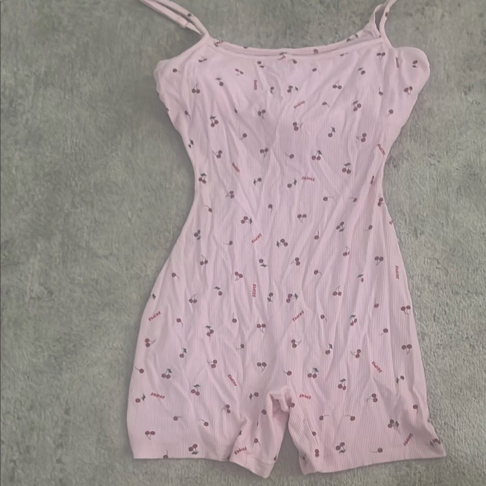 Skims Valentines Pink Cherry Print onesie
